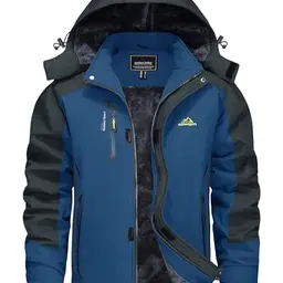 KEFITEVD Herren Skijacke Softshelljacke Warm Atmungsaktiv Denimblau 3XL