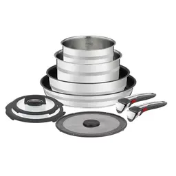 Jamie Oliver by Tefal 9-teiliges Topf- und Pfannenset mit abnehmbarem Griff, stapelbar, antihaftbeschichtet, für Induktion