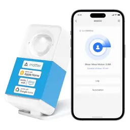 Meross Matter Präsenzmelder, Smart WLAN Bewegungsmelder für Innen mit App-Benachrichtigung, kompatibel mit Apple HomeKit, Alexa, Google Home