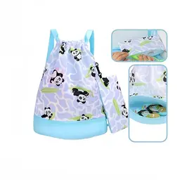 DOLAFO Kinder Rucksack mit Kordelzug – Wasserdichter Sportbeutel für Schule, Reisen und Schwimmen (blau) 