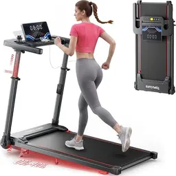 Elektrisches Laufband für Zuhause, 12 km/h, 6-in-1 mit 10% Steigung, App-Controllo, Tablet-Halter, leiser 2.5HP Motor, LED-Anzeige