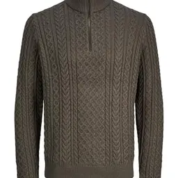 JACK & JONES Strickpullover mit halbem Reißverschluss