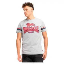 Lonsdale Herren T-Shirt METHLEY in Grau/Navy/Rot, Größe L