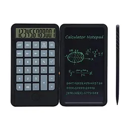 2-in-1 Taschenrechner und Notizblock mit 6,5 Zoll LCD und Ein-Tasten-Sperre für Büro und Schule