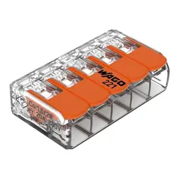 WAGO Verbindungsklemmen 221-415 | 5 Leiter, 25 Stück, COMPACT Kabelverbinder mit Hebeln