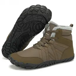 Mishansha Barfußschuhe für Winter - Warme, rutschfeste Unisex Outdoor-Schuhe in Bräunlich, Größe 43 EU