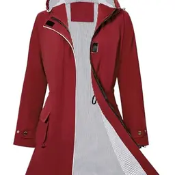 PONCEAU Damen Wasserdichte Regenjacke mit Kapuze - Leichter Windbreaker & Trenchcoat für Outdoor