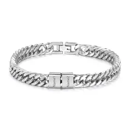 Dacomfy Herren Armband mit Gravur – Personalisiertes Panzerarmband für Vater, Ehemann, Freund, Geburtstag, Weihnachten, Jahrestag (2 Namen)