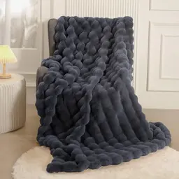 Gezu Kuscheldecke Grau 180x200cm Super Weich Flanell Luxus Wohndecke Für Sofa und Bett