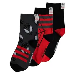 adidas Spider-Man Socken für Jungen, 3er-Pack, Schwarz/Grau, 6-7 Jahre