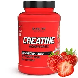 Evolite Creatin Monohydrat 1kg - Geschmacksneutrales, veganes Pulver für 200 Portionen