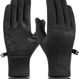 TRENDOUX Thermohandschuhe für Damen - Warme Touchscreen-Handschuhe für Winter, winddicht und rutschfest - Schwarz M