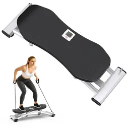 PASYOU Balance Board Ski-Simulator mit Widerstandsbändern und LCD, 150 kg Belastbarkeit für Ganzkörper-Workout