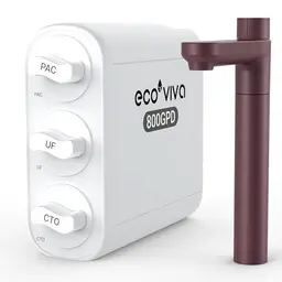 Ecoviva Untertisch Wasserfilter - Ultrafiltration, NSF Zertifiziert, entfernt Schwermetalle, mit Braunem Wasserhahn