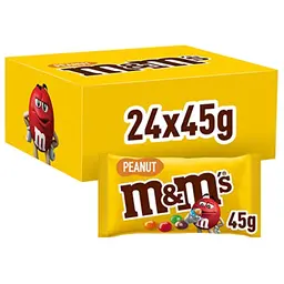 M&M's Peanut Schokolade, 24 Packungen à 45g, Erdnussgeschmack, 1080g