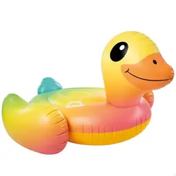 Intex Aufblasbares Reittier Ente, Vinyl, Mehrfarbig, ca. 147x147x81 cm