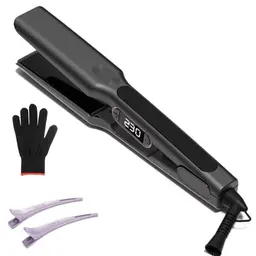 Bestauty Glätteisen mit Keramikplatten, 15 Temperatureinstellungen (80-230℃), für langes und dickes Haar, schwarz – Geschenkidee für Damen