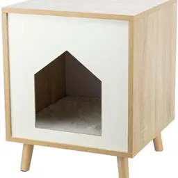TRIXIE Katzenhöhle Isa für Katzen – Indoor Katzenhaus mit Plüschkissen, bis 25 kg belastbar – 40 × 50 × 40 cm