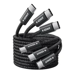 Anker 240W USB-C Kabel, 3er Pack, 1,5m, Schnellladekabel für iPhone, Samsung, MacBook, iPad