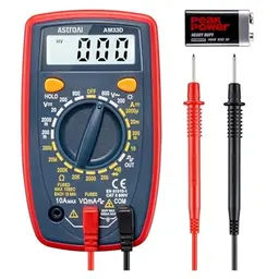 AstroAI Digital Multimeter - AC/DC Voltage, DC Current, Resistance, Diode & Continuity Tester mit großer LCD-Anzeige und Hintergrundbeleuchtung
