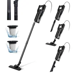 VersLife 600W Staubsauger mit Kabel, 6-in-1 Bodenstaubsauger für Parkett, Teppich und Fliesen