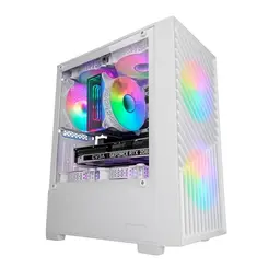 Mars Gaming MC100 ATX Gaming Gehäuse mit FRGB Lüfter, Schwarz