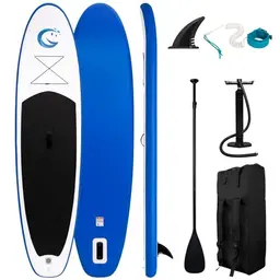 FunWater Aufblasbares Stand Up Paddle Board mit Paddel, Flossen und Rucksack für alle Könnensstufen