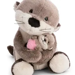 NICI Otter Kuscheltier mit Jungotter - 20cm & 6cm - Weiches Plüschspielzeug, ideal zum Kuscheln, tolles Geschenk für Kinder & Erwachsene
