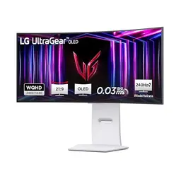 LG 34GS95QE-W Ultragear 34" Curved OLED QHD Gaming Monitor, 3440 x 1440, 240 Hz, G-SYNC, FreeSync - Weiß