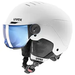 uvex Rocket jr Skihelm für Kinder - Belüftet und beschlagfreies Visier - Weiß/Schwarz - 51-55 cm