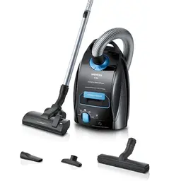 Siemens Staubsauger Q5.0 Extreme Silence, für Allergiker, starke Saugleistung, langes Kabel, Made in Germany, schwarz