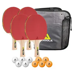 JOOLA Tischtennis-Set Family - 4 Schläger, 10 Bälle, Tasche