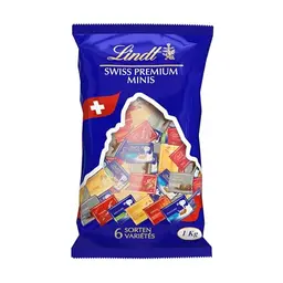 Lindt Napolitains Mini Schokoladentafeln Beutel | 1 kg | Zartschmelzende Täfelchen in 6 Sorten