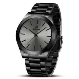 LENQIN Herren Armbanduhr Edelstahl, 30m wasserdicht, Analog Quarz, Mode Business Uhr für Männer