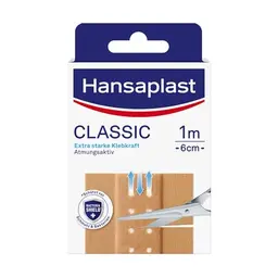 Hansaplast Classic Pflaster, zuschneidbar, extra starke Klebkraft, flexibles und atmungsaktives Verbandsmaterial