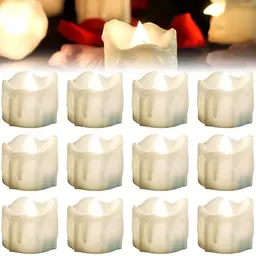 SPORWAY LED Teelichter 12 Stück, Flammenlose Kerzen mit Timer für Halloween, Weihnachten und Hochzeiten (Warmweiß)