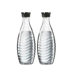 SodaStream 0,8L Glaskaraffe 2er-Pack | Spülmaschinenfest | Kompatibel mit Crystal & Penguin | Elegantes Design