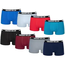 Vincenzo Bellini Herren Boxershorts - Atmungsaktive Unterwäsche (8er & 12er Pack, Mehrfarbig)
