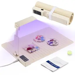 Lauxery 2-in-1 Heizmatte & UV-Licht mit Nivellierungsinstrument – Faltbares Heizpolster für Epoxy, Smart Timer & Temperatureinstellung