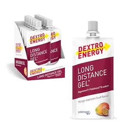 Dextro Energy Long Distance Gel Mango Passionfruit mit Magnesium & Elektrolyten, 12x50ml