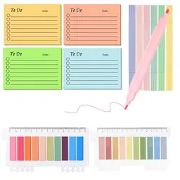 600 transparente Haftnotizen & 6 Textmarker - Ideal für Schule, Büro und Bibel