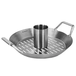 Navaris Hähnchenbräter, Edelstahl, Ø 30,5cm, ideal für Backofen & BBQ