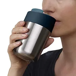 Joseph Joseph Sipp Edelstahl Isolierbecher, auslaufsicher & wiederverwendbar – 340 ml, Anthrazit