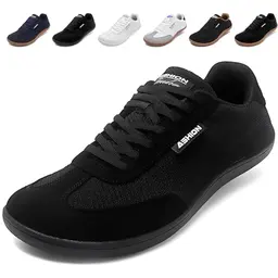 ASHION Barfußschuhe für Damen und Herren – Minimalistische Traillaufschuhe in Schwarz, Größe 39 EU