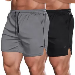 COOFANDY Herren Sport Shorts - Laufshorts für Fitness und Outdoor in Dunkelgrau/Schwarz, Größe M
