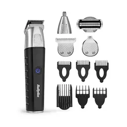 BaByliss Lithium Power 11-in-1 Multi-Trimmer – Kabelloses Grooming-Kit für Männer, wasserdicht, ideal als Geschenk, Schwarz/Grau