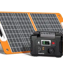 Tragbare Powerstation mit 200W Solargenerator und 60W faltbarem Solarpanel – Ideal für Outdoor, Reisen und Camping