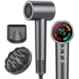 Hochgeschwindigkeits Haartrockner mit Ionen, LED-Display, Diffusor & Konzentratordüse, leise, schnelles Trocknen