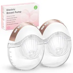 Haokoo Elektrische Milchpumpe Tragbar Freihändig - BPA-frei, Auslaufsicher, 3 Modi, 12 Stufen, 2 Stück (Roségold2)