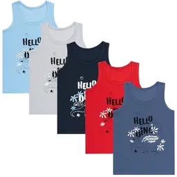 LOREZA® 5er Pack Jungen Unterhemden aus Baumwolle, Tank Tops (104-110, 4-5 Jahre)